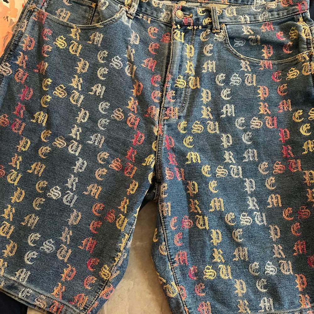 Supreme Gradient Jacquard Denim Shorts